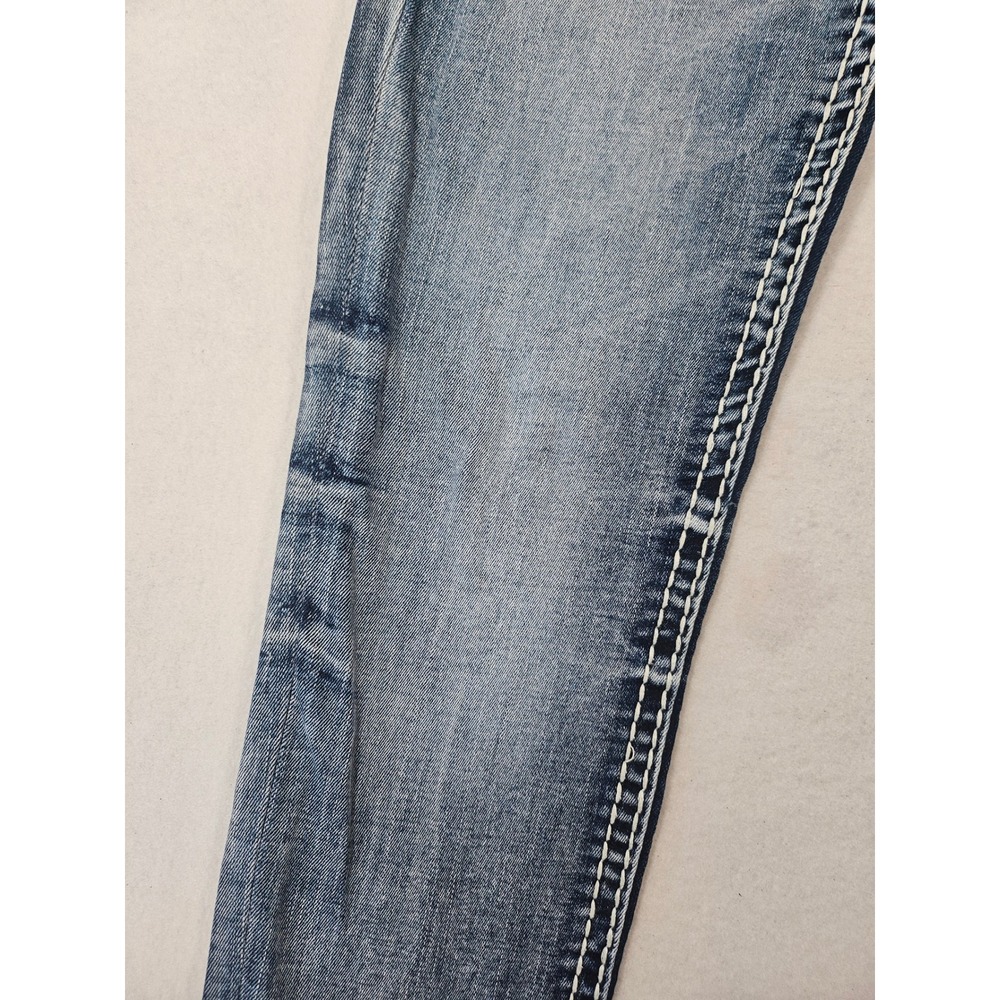 Rock Revival Calie Skinny Jeans Womens 27 Medium Wash Embroidered Studded Flawed - Picture 10 of 17